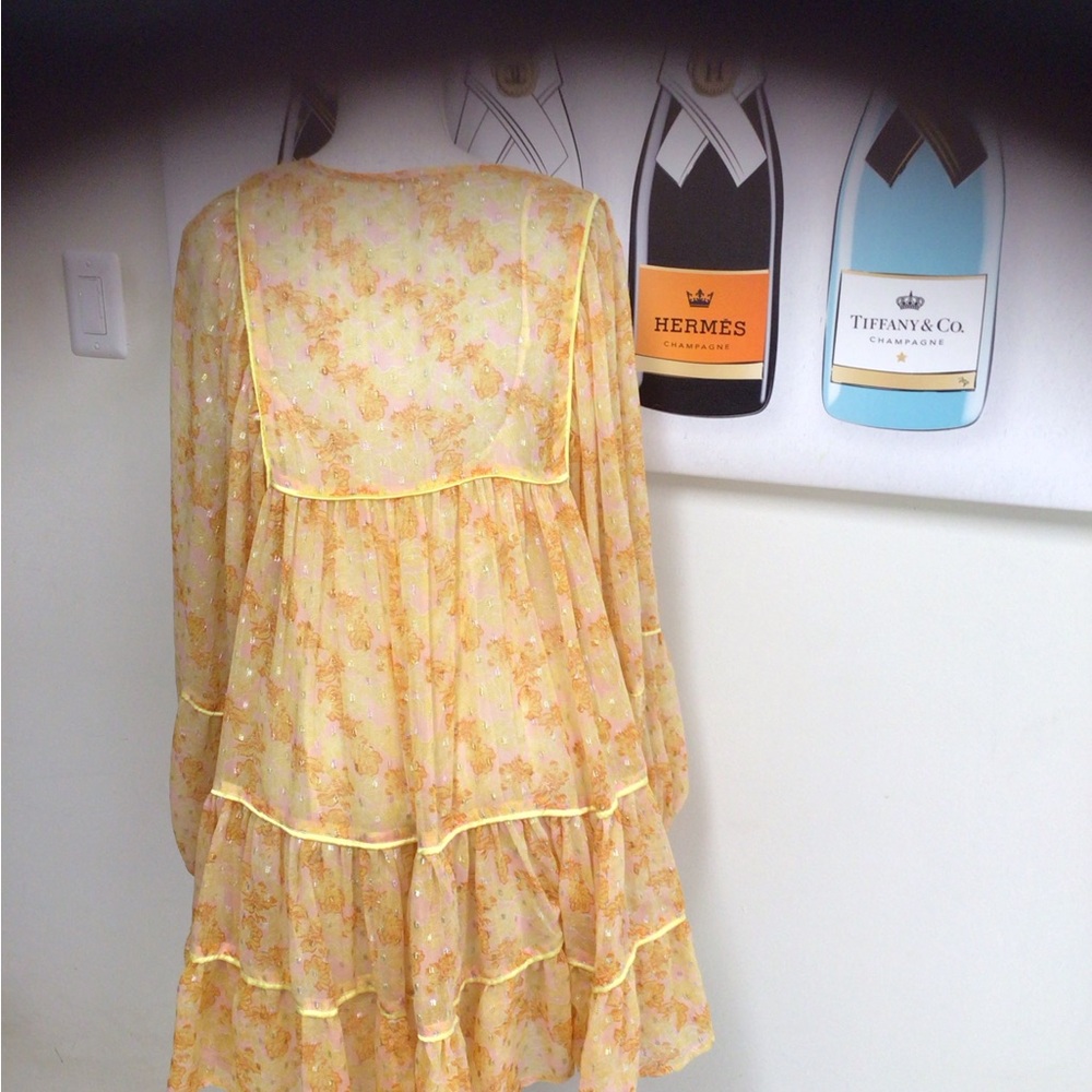 Free People Floral Yellow Tiered Dress - Picture 11 of 16